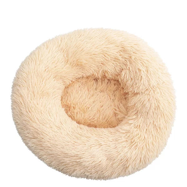 Panier pour chien long peluche rond