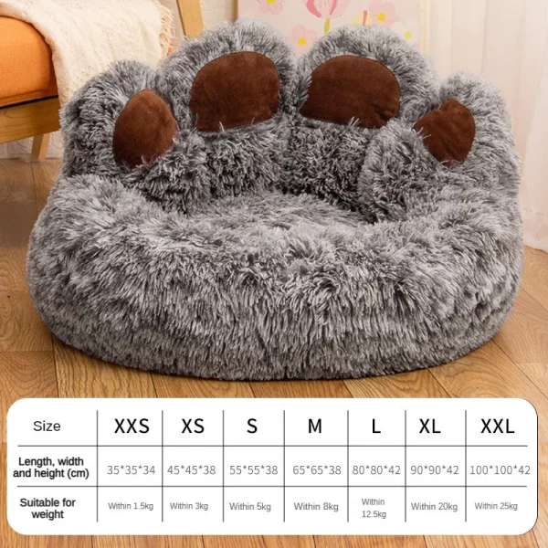 Dog bed bear paw